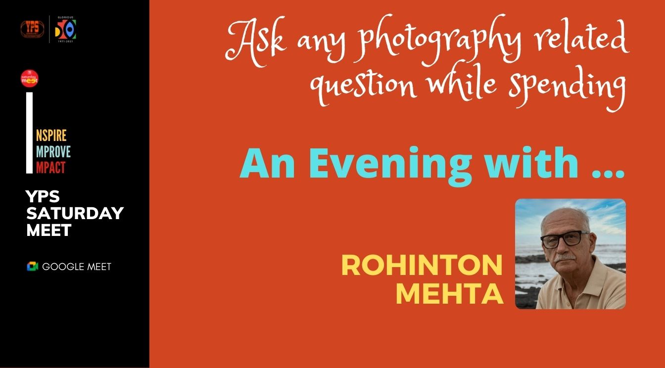 YPS Saturday Meet - An evening with Rohinton Mehta on Google Meet at 5:30 PM IST