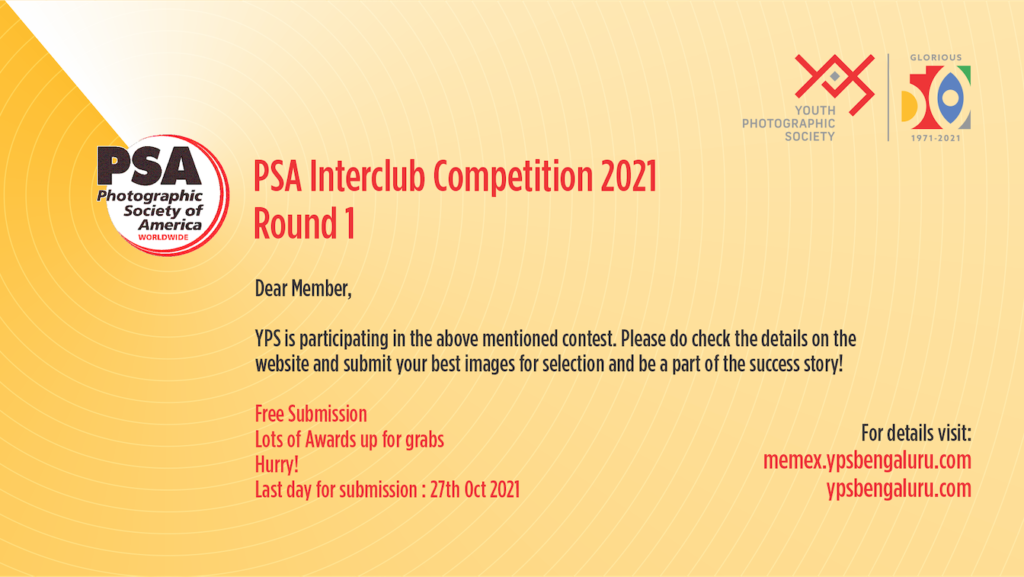 PSA Competition 2021 Round 1 Youth Photographic Society