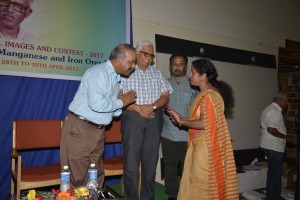 Thanking Sandur Manganese & Iron Ore - Mrs. Bhuvaneswari receiving the award